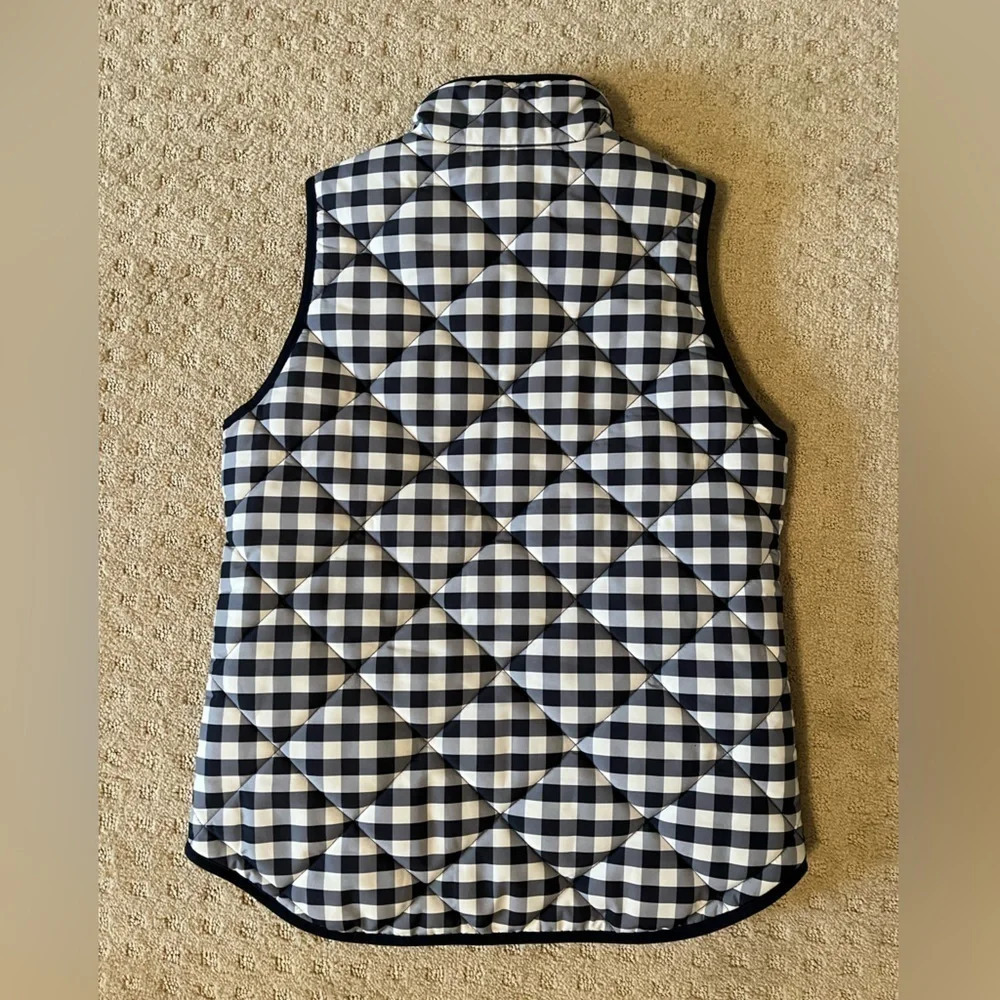 J. Crew Blue Gingham Puffer Vest, size XS - Picture 3 of 5